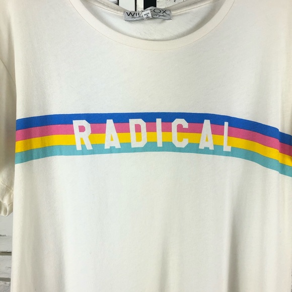 Wildfox Rainbow Stripe Radical T-Shirt 446 - Picture 4 of 8
